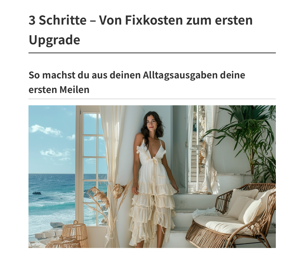 3 Schritte - Von Fixkosten zum ersten Upgrade